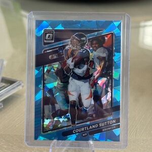 🔥 2021 Courtland Sutton Panini Donruss Optic /15 Blue Cracked Ice Prizm.